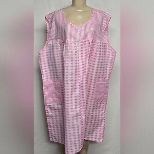 Lati Fashion Sleepwear 4X Pink Seersucker Puckered Nightgown Housedress
